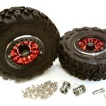 2.2x1.5-in. High Mass Alloy Wheel, Tires & 14mm Offset Hubs for 1/10 Crawler