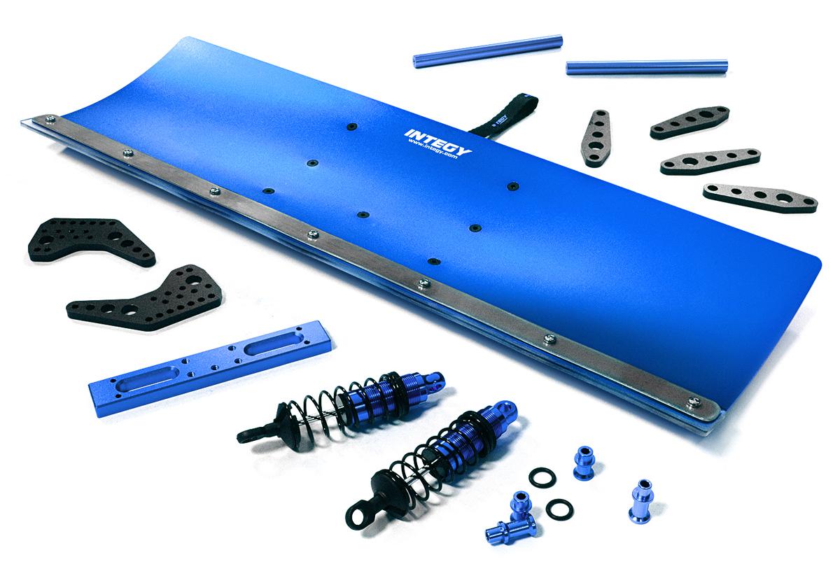 C27045BLUE Alloy Machined Snowplow Kit for Axial 1/8 Yeti XL Rock Racer Buggy - Image 1