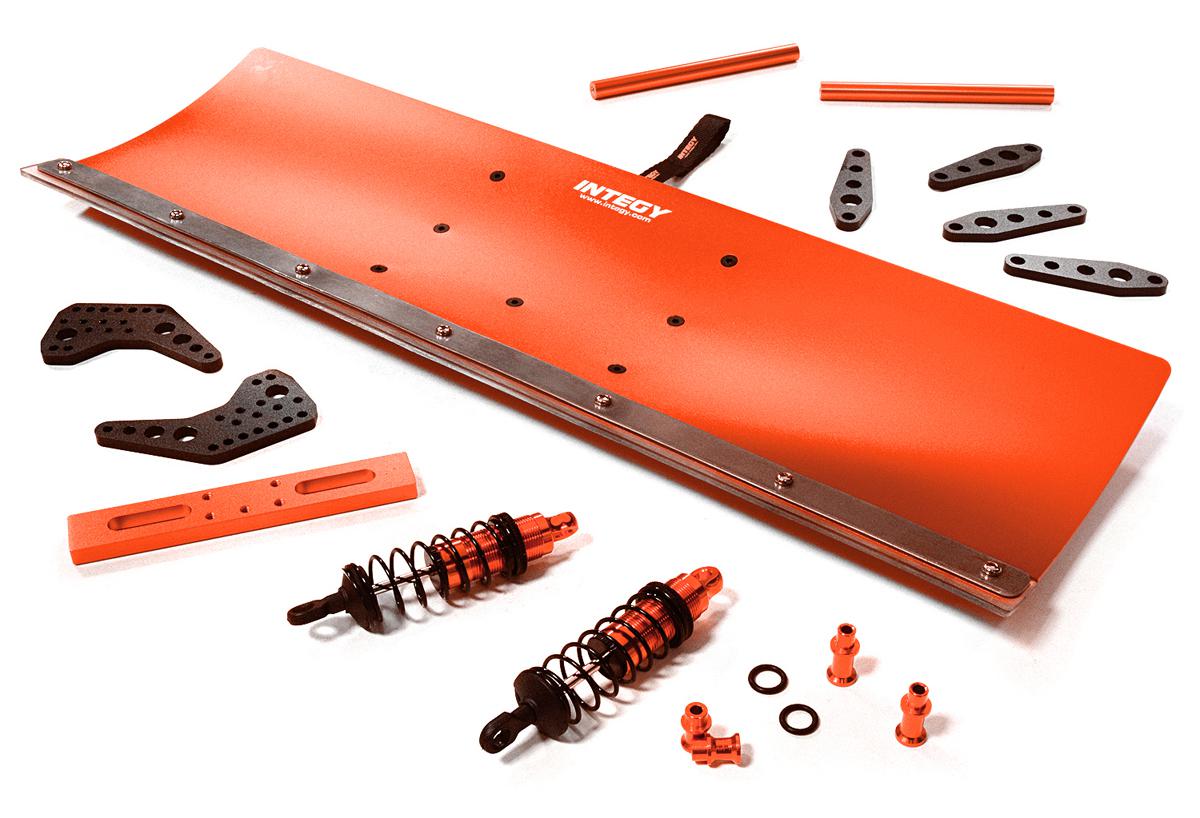 C27045RED Alloy Machined Snowplow Kit for Axial 1/8 Yeti XL Rock Racer Buggy - Image 1