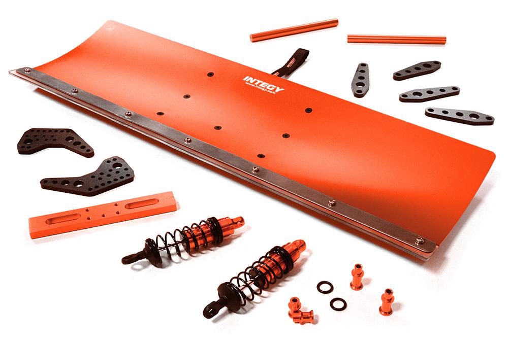 C27056RED Red Alloy Machined Snowplow Kit for Traxxas 1/10 Stampede 4X4 Slash 4X4 Models - Image 1