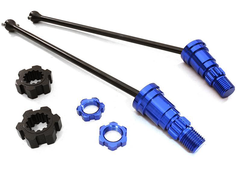 C27070BLUE Universal Drive Shafts w/ Stub Axles (2) for Traxxas X-Maxx 4X4 7750 7751 - Image 1