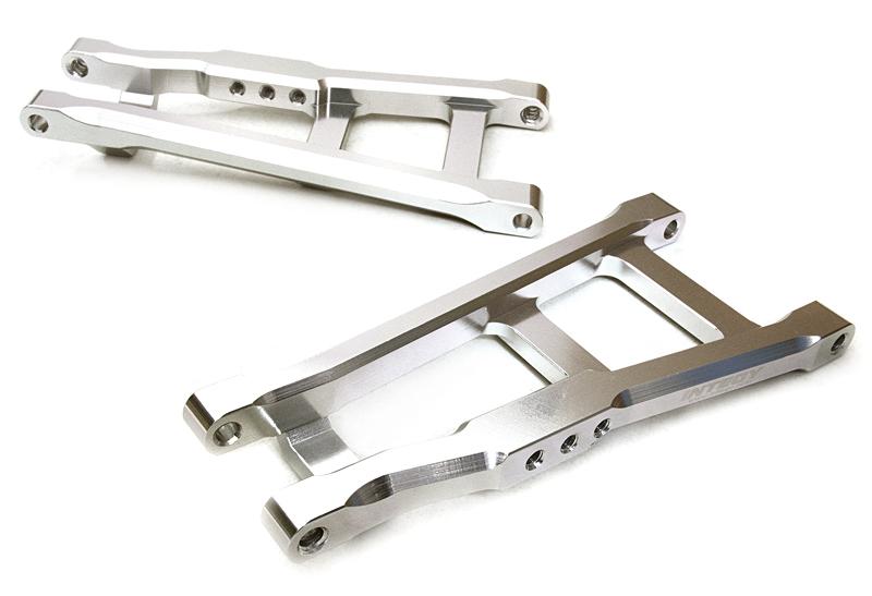 C27080SILVER Machined Rear Lower Arms for Traxxas 1/10 Rustler 2WD & Stampede 2WD 3655X - Image 1