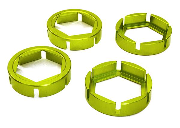 C27098GREEN Machined Wheel Hex Outer Reinforcement Ring Set(4) for Traxxas X-Maxx 4X4 7771 - Image 1