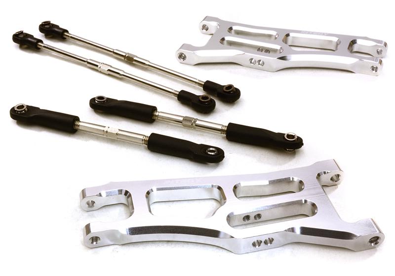 C27101SILVER Extended Front Suspension Arms for Traxxas 1/10 Stampede 2WD 3631 - Image 1