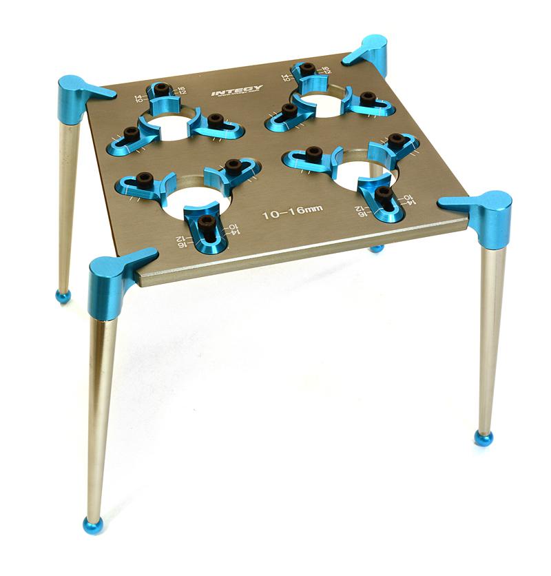 C27104BLUE Team Workstation & Shock Rebuild Stand for Shock Size 10mm-16mm - Image 1