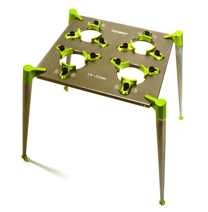 C27106GREEN Team Workstation & Shock Rebuild Stand for Shock Size 18mm-23mm - Image 1