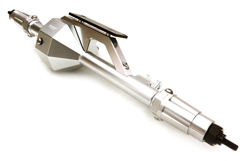 C27113SILVER Billet Machined Complete Rear Axle Assembly for Axial 1/10 RR10 Bomber 4WD - Image 1
