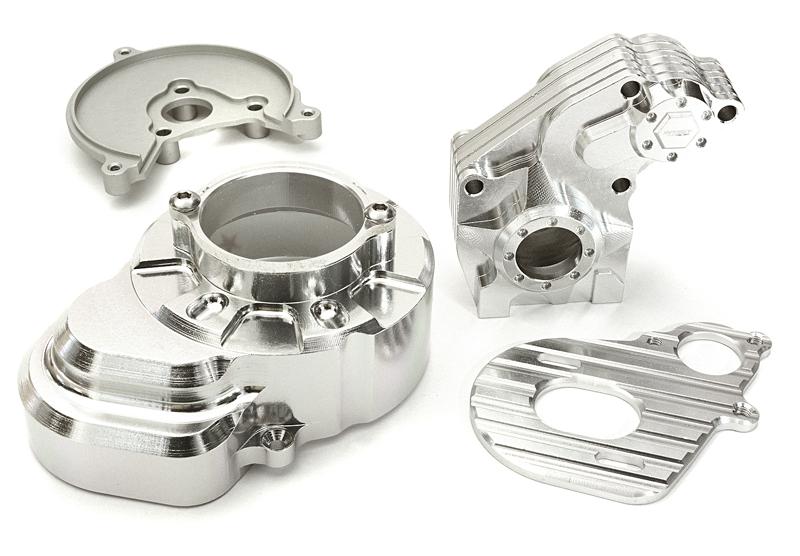 C27120SILVER Billet Machined Alloy Main Gearbox Housing for Axial 1/10 SCX-10 - Image 1