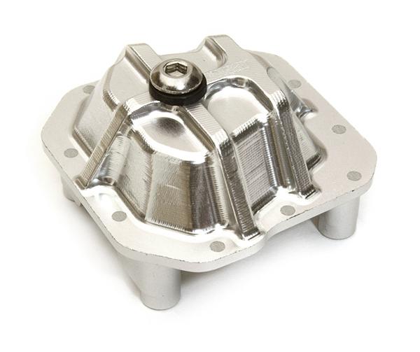 C27140SILVER Billet Machined Alloy Differential Cover for Axial 1/10 SCX10 II (#90046-47) - Image 1