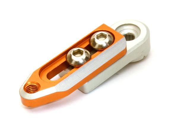 C27144ORANGE Alloy Machined Adjustable length Servo Horn 24T for Hitec Servo (r=20-27mm) - Image 1