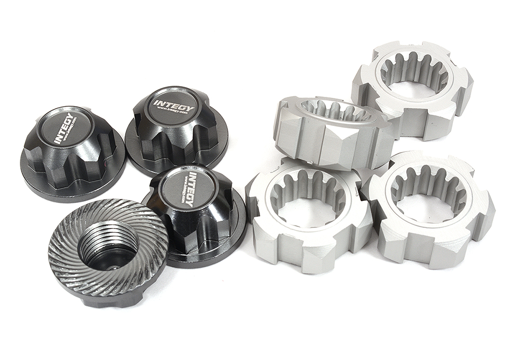 C27149GUN Machined 24mm Wheel Adapters & 17mm Wheel Nuts for Traxxas X-Maxx 4X4 7756 7758 - Image 1