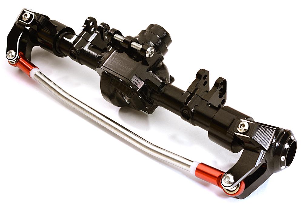 C27151BLACK Billet Machined Complete Front Axle Housing Assembly for Axial SCX10 II 90046 - Image 1