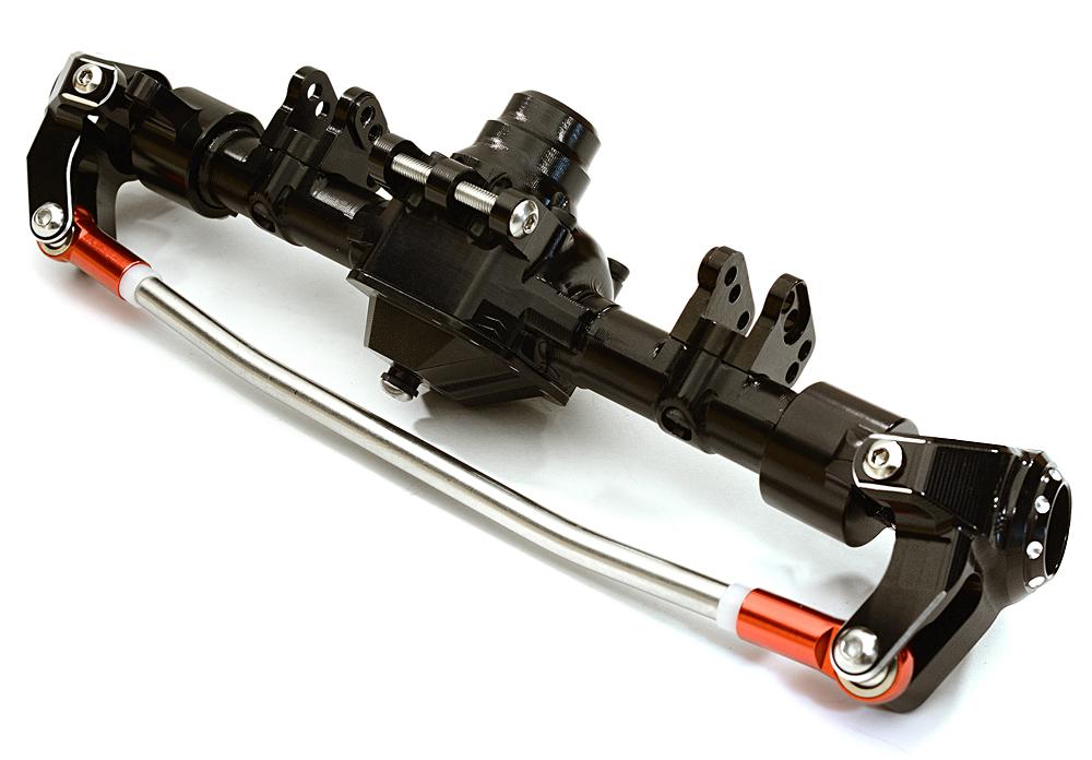 C27152BLACK Billet Machined Complete Front Axle Housing Assembly for Axial SCX10 II 90046 - Image 1