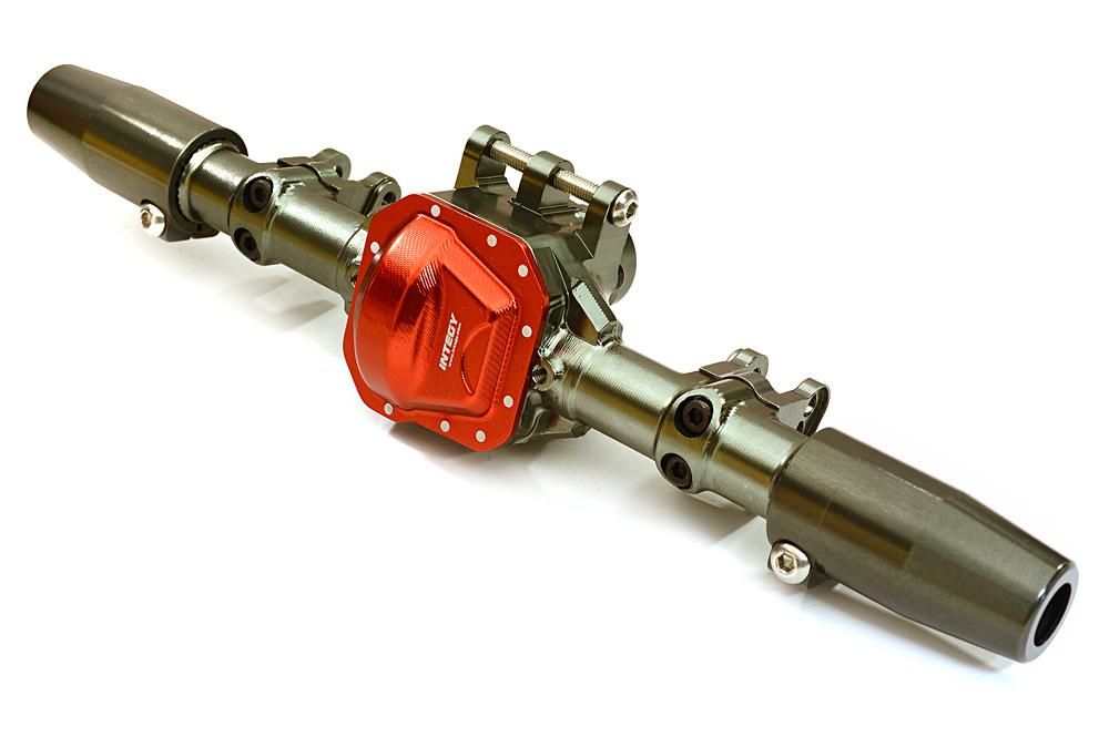 C27153GUNRED Billet Machined Complete Rear Axle Housing Assembly for Axial SCX10 II 90046 - Image 1