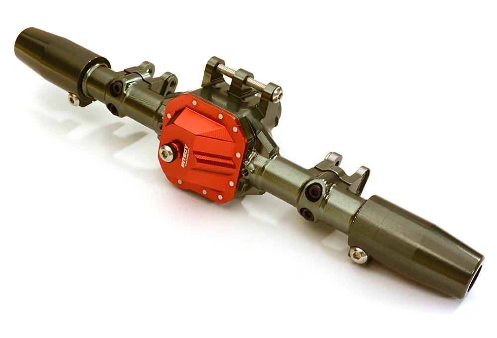 C27154GUNRED Billet Machined Complete Rear Axle Housing Assembly for Axial SCX10 II 90046 - Image 1