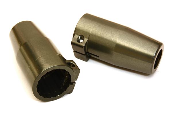 C27156GUN Billet Machined Alloy Rear Axle Lockout (2) for Axial 1/10 SCX10 II (#90046-47) - Image 1