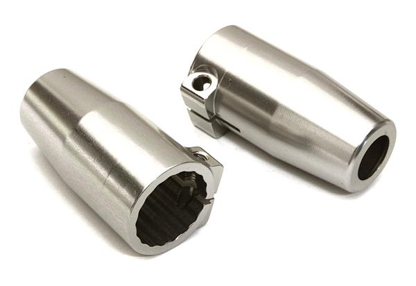 C27156SILVER Billet Machined Alloy Rear Axle Lockout (2) for Axial 1/10 SCX10 II (#90046-47) - Image 1