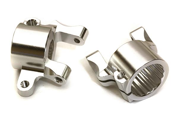 C27157SILVER Billet Machined Alloy Front Caster Blocks for Axial 1/10 SCX10 II (#90046-47) - Image 1