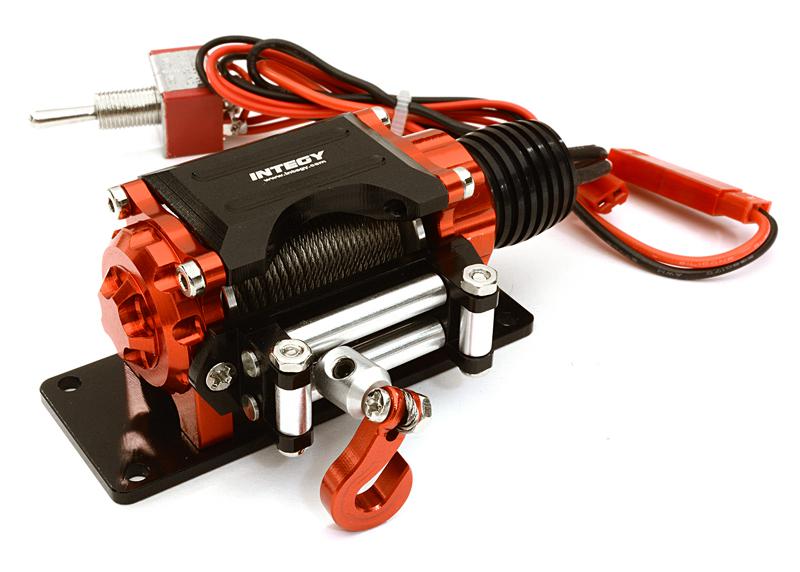 C27161RED Billet Machined T3 Realistic Mega Winch for Scale Rock Crawler 1/10 Size - Image 1