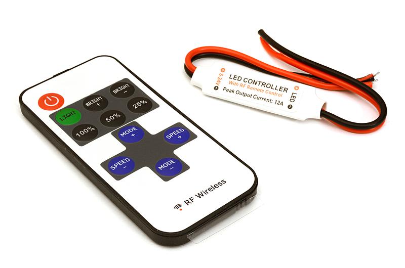 C27281 5-24VDC, 12A Inline LED Multifunction RF Wireless Controller w/ 11-key Remote - Image 1