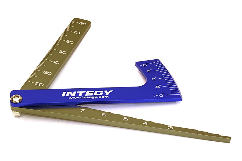 C27287BLUE Aluminum Alloy Ruler, Ride Height 1.5-to-7mm & Camber Gauge for 1/10 Drift & TC - Image 1