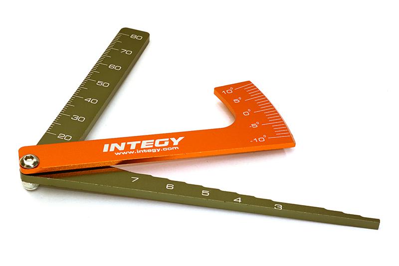 C27287ORANGE Aluminum Alloy Ruler, Ride Height 1.5-to-7mm & Camber Gauge for 1/10 Drift & TC - Image 1