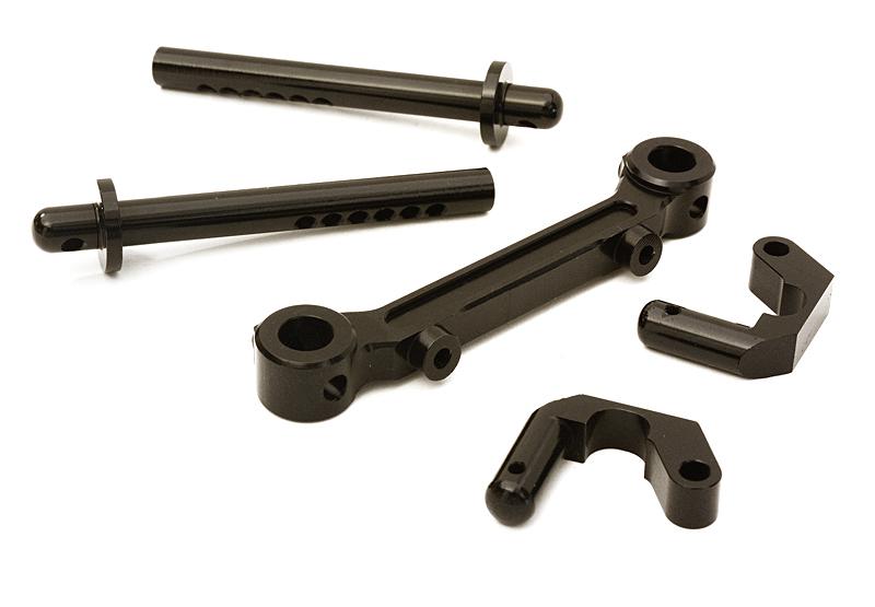 C27295BLACK Billet Machined Front Body Mount Bracket w/ Posts for Axial 1/10 Yeti Rock Racer - Image 1