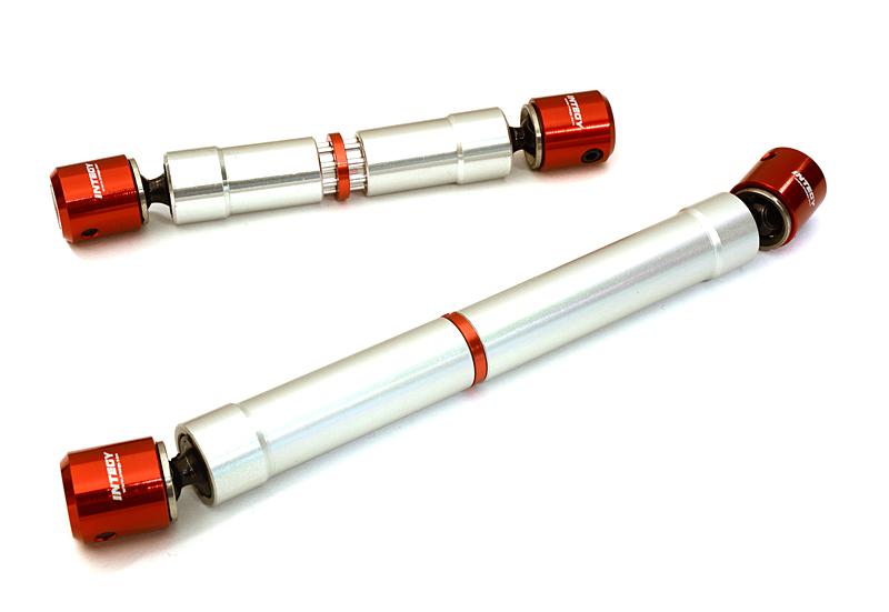 C27298RED Machined Center Drive Shafts for Axial 1/10 SCX10 II w/LCG (84-98mm) (130-148mm) - Image 1