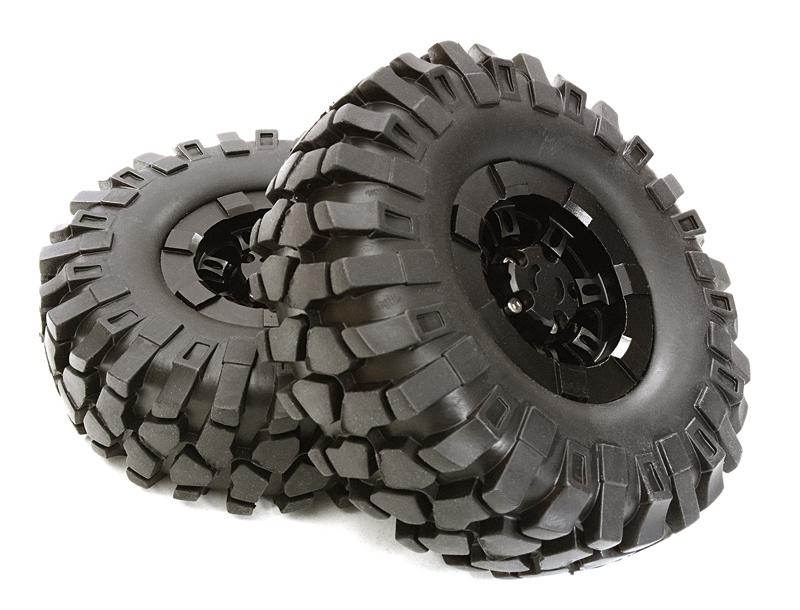 C27412BLACK Billet Machined H1Type Spoke Off-Road 1.9 Size Wheel & Tire Set (2) O.D.109mm - Image 1