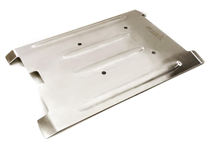C27474SILVER Stainless Steel (Raw) Center Skid Plate for Traxxas 1/10 E-Revo (-2017) & Summit - Image 1