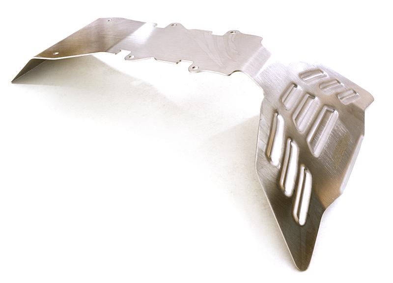 C27479SILVER Stainless Steel (Raw) Front Skid Plate for Traxxas 1/10 E-Maxx - Image 1