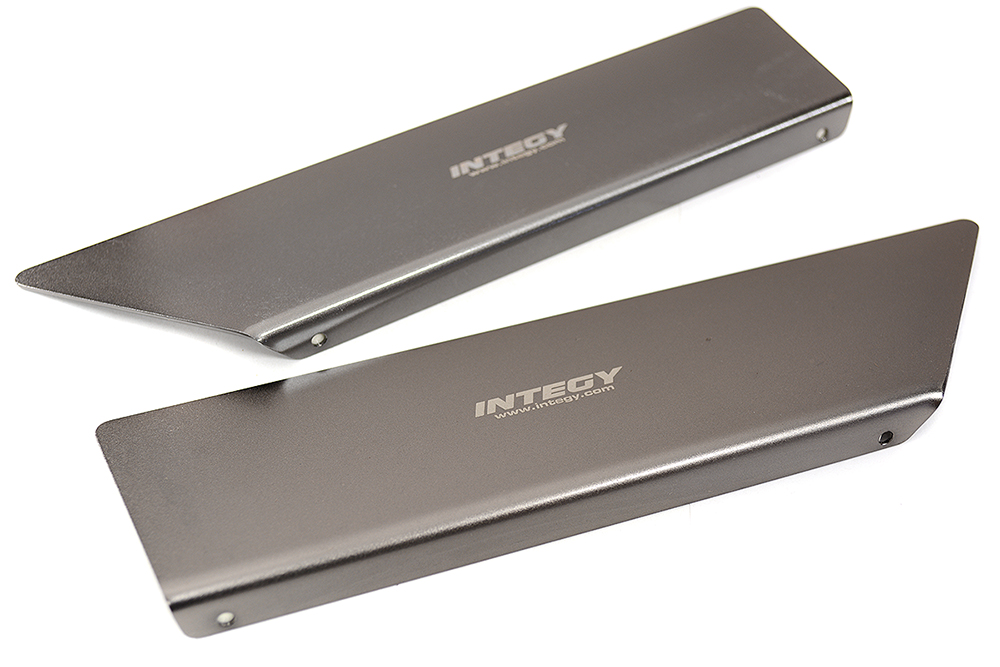 C27482GREY Stainless Steel (Coated) Side Skid Plates for Traxxas 1/10 E-Maxx - Image 1