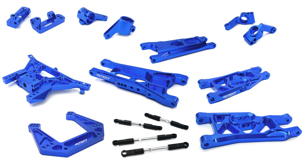 C27629BLUE Billet Machined Alloy Suspension Kit for 1/10 Stampede 2WD, Rustler 2WD, Bigfoot - Image 1