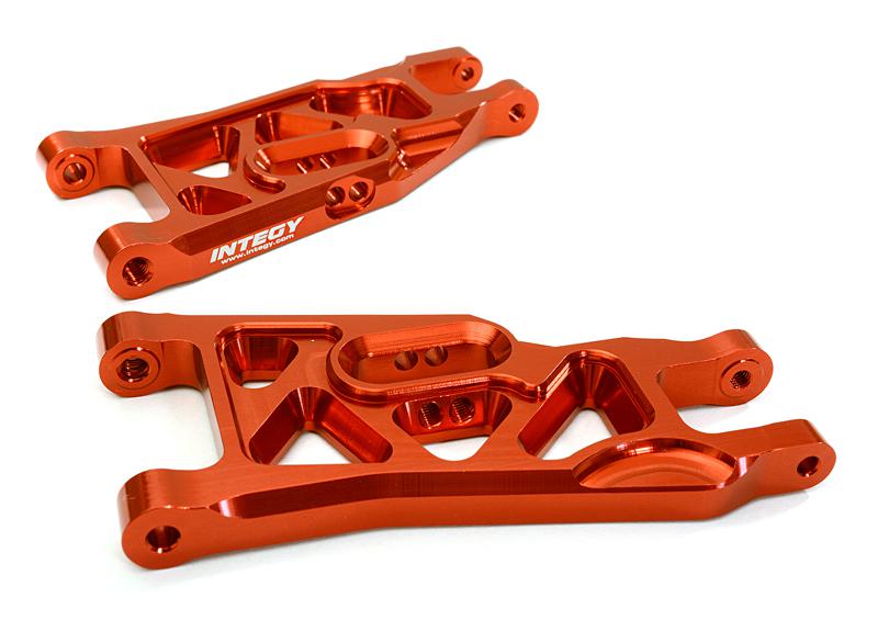 C27630RED Billet Alloy Front Arms for Stampede 2WD, Rustler 2WD, Slash 2WD & Bigfoot 3631 - Image 1