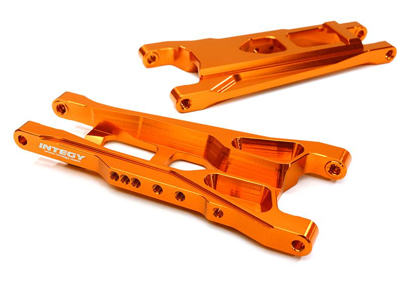C27631ORANGE Machined Alloy Rear Arms for Stampede, Rustler 2WD, Slash 4X4 & Bigfoot 6834 - Image 1