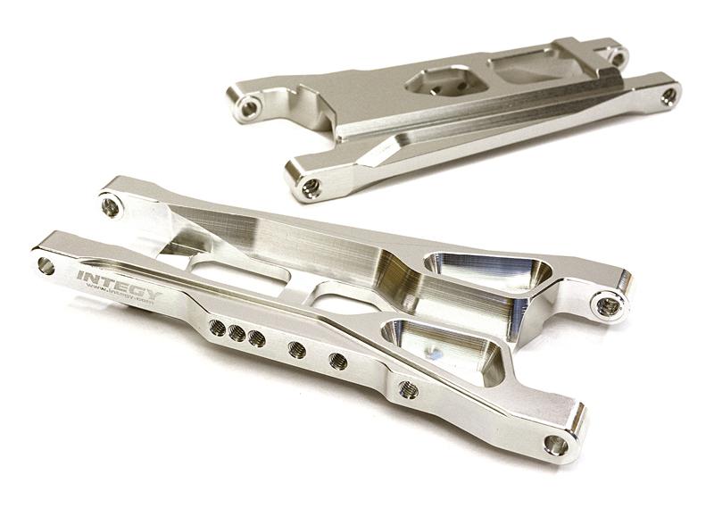 C27631SILVER Machined Alloy Rear Arms for Stampede, Rustler 2WD, Slash 4X4 & Bigfoot 6834 - Image 1