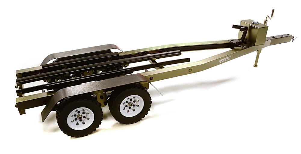C27640GUN Machined Alloy Dual Axle Boat Trailer Kit for 1/10 Scale RC 670x190x160mm - Image 1