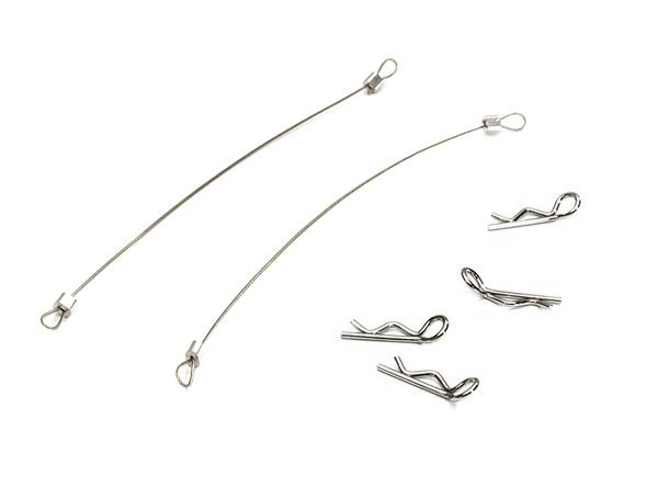 C27667SILVER Secured Body Clip (4) with 120mm Retainer Link for Traxxas 1/16 - Image 1