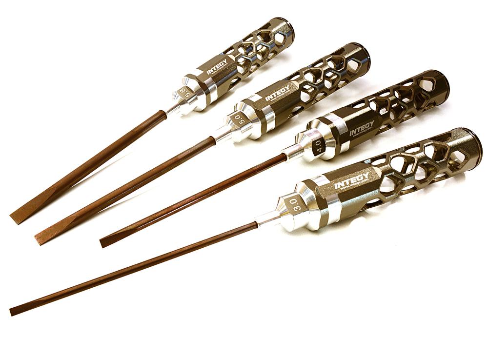 C27809GREY Precision Tool Flat Head (4) Driver Set with Shank OD (3.0 4.0 5.0 5.8mm) - Image 1