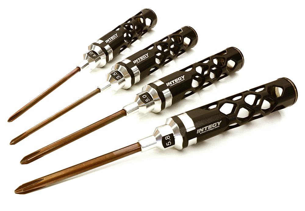 C27816BLACK Precision Tool #1 #2 Phillips Head (4) Driver Set with Shank OD (3.5-to-5.8mm) - Image 1