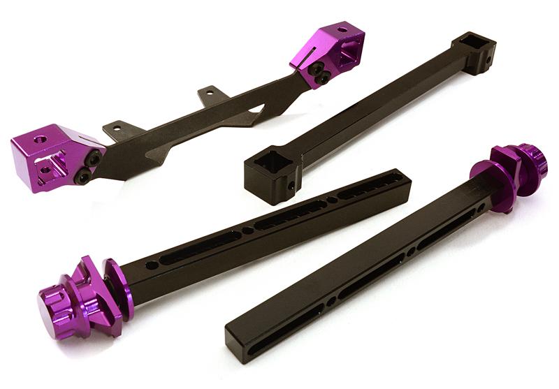 C27861PURPLE Extended Rear Body Mount & Post Set for Traxxas Stampede 2WD 3614 - Image 1
