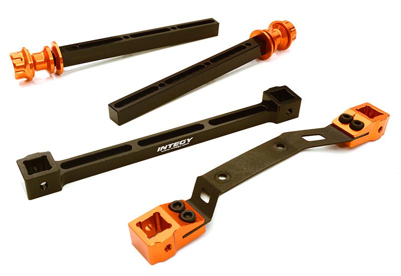 C27863ORANGE Extended Rear Body Mount & Post Set for Traxxas Stampede 4X4 - Image 1