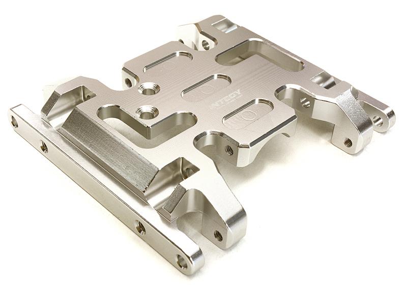 C27899SILVER Billet Machined Alloy Center Skid Plate for Axial SCX10 II w/ LCG Transfer Case - Image 1