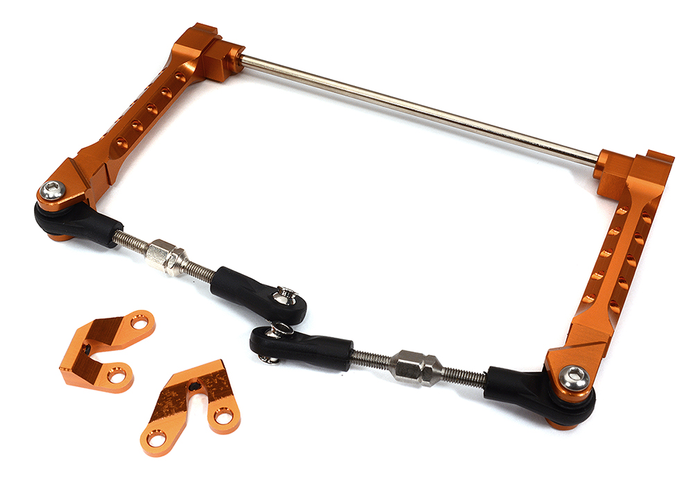 C27933ORANGE Billet Machined Rear Sway Bar Set for Axial 1/10 RR10 Bomber 4WD - Image 1