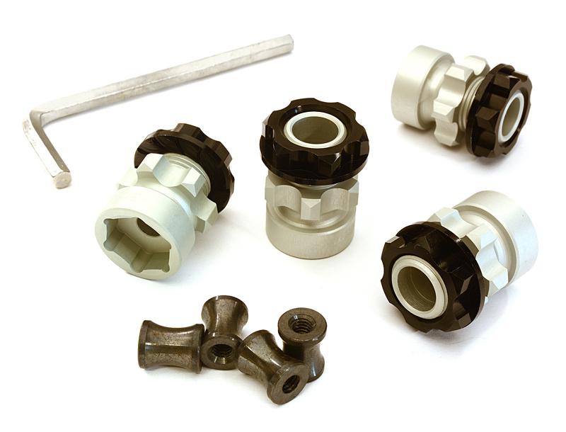 C27942BLACK Billet Machined 17mm Hex Wheel Hub +10mm Offset (4) for Traxxas 1/10 Slash 4X4 - Image 1