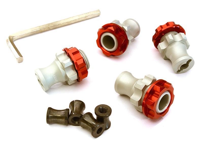 C27943RED Billet Machined 17mm Hex Wheel Hub +13mm Offset (4) for Traxxas 1/10 Slash 4X4 - Image 1
