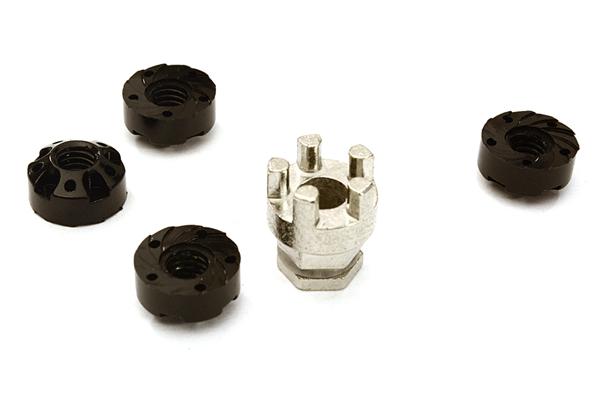 C27947BLACK Realistic Billet Machined M4 Size Wheel Nut for Traxxas 1/10 - Image 1