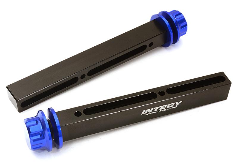 C27963BLUE Adjustable Front Body Post Set Blue for 1/10 Scale E-Maxx Brushless Truck 4917R - Image 1