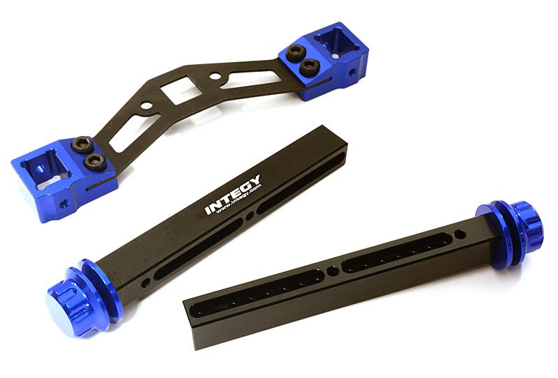 C27964BLUE Adjustable Rear Body Mount & Post Set for Traxxas 1/10 E-Maxx Brushless 4914R - Image 1