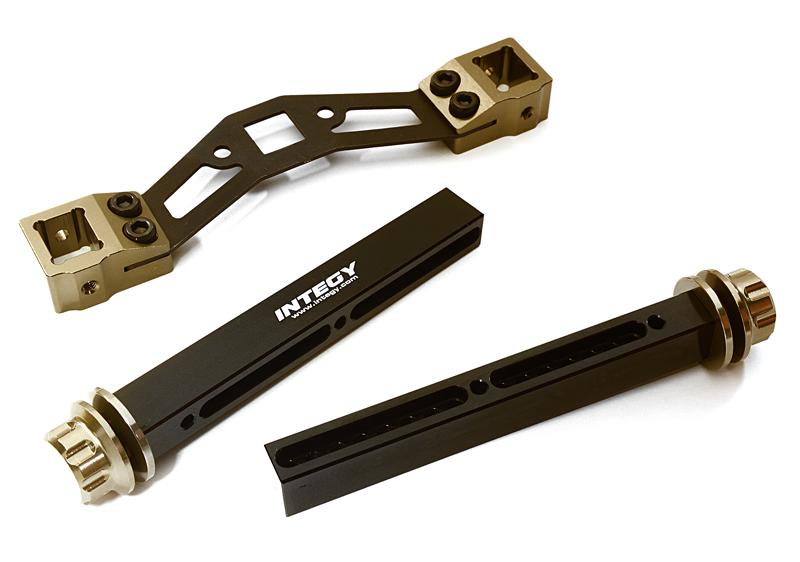 C27964GREY Adjustable Rear Body Mount & Post Set for Traxxas 1/10 E-Maxx Brushless 4914R - Image 1